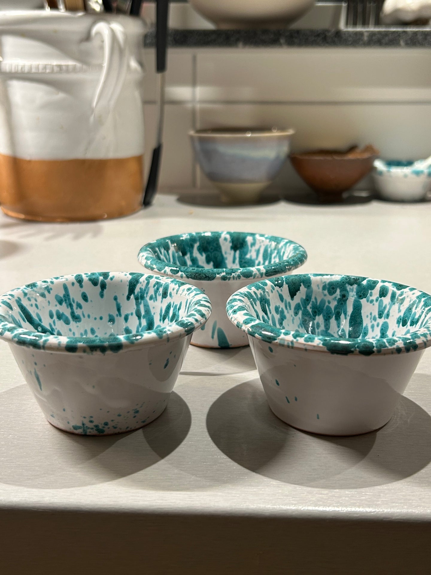 Skål Piccola Giorgio 9 cm vit/mörkt turkos