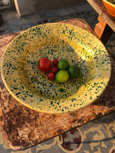 Skål Giorgio 40cm, gul/grönastänk/ terracotta